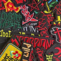 10PCS/ Punk Rock Band Music Badges Patch Thermocollant,Fabric Sticker Letters Applique Embroidery Iron On Patches For Clothing