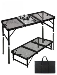 Outdoor Folding IGT Table Barbecue Mesh Table Camping Self-driving Lightweight Mobile Kitchen Height Adjustable Mesh Table