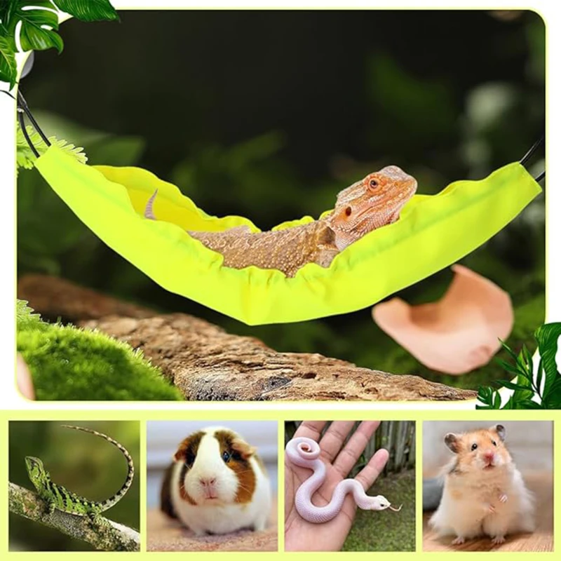 Gecko Hammock Small Pets Platform Breathable Reptile Hanging Bed For Iguana Bearded Dragon Chameleon Gecko Play Hammock NEW