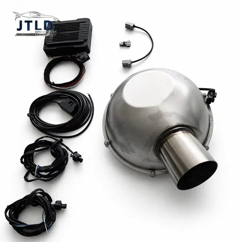 Premium Vehicle Valve Controller Alphax OBD2 Cable Silver Single Rear Muffler Polished Universal Fitment Exhaust System Part
