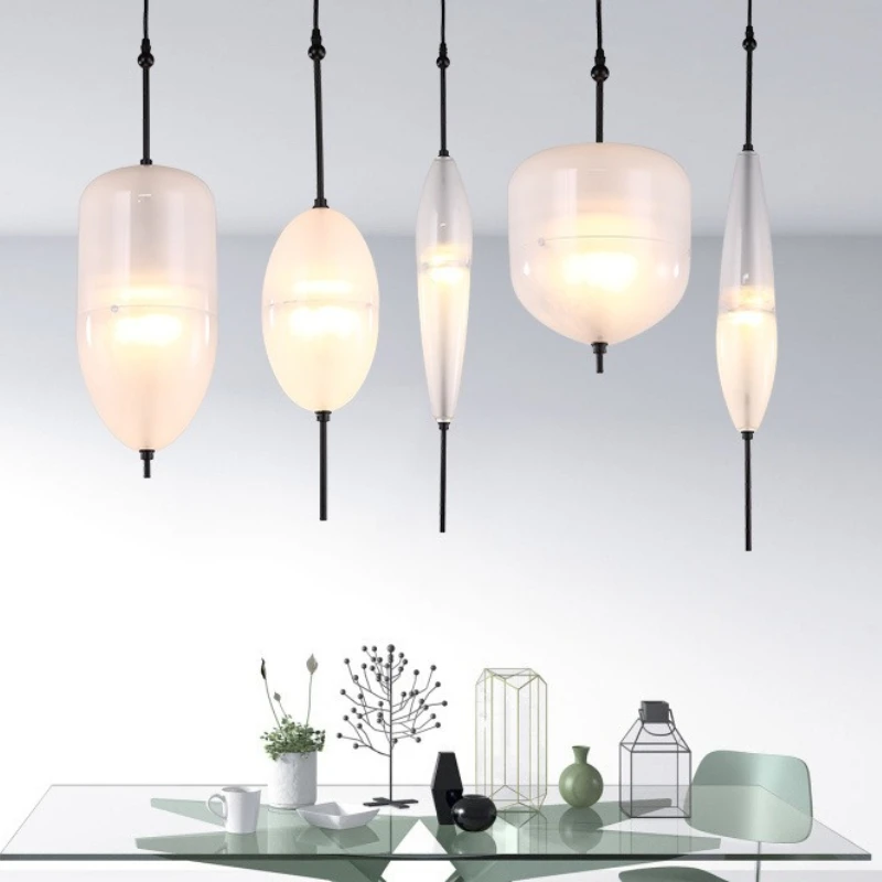 Nordic Simplicity Style Glass Pendant Light for Study Bedroom Household Decoration Metallic Luster Ceiling Chandeliers LED Lamps