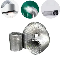 Encrypted Aluminum Foil Ventilation Pipe 80-300mm Scalable Smoke Tube Kitchen Heating Cooling Outlet Bathroom Exhaust Fan Hose