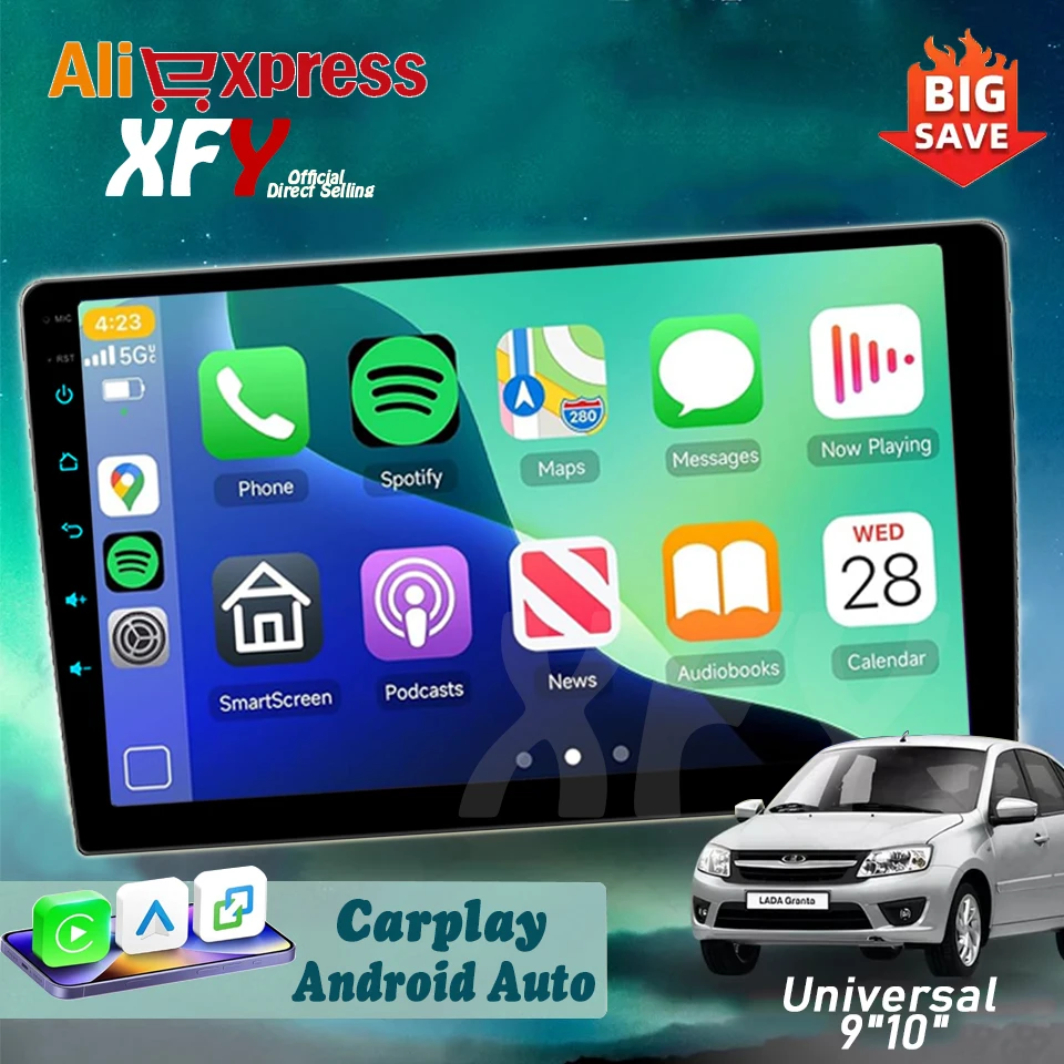 

Автомобильный экран Android 2Din Car Radio Carplay Android Auto 9 10-дюймовый универсальный мультимедийный плеер DSP AM RDS AHD GPS WIFI Авто радио