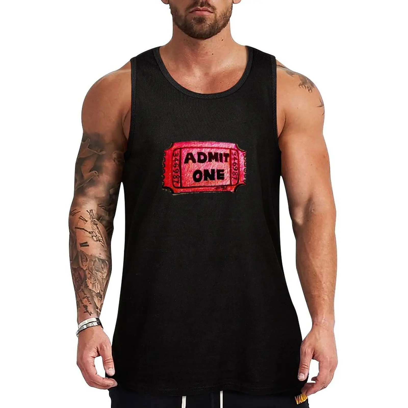 Camiseta Deportiva Admit One Ticket, Camiseta Deportiva Elástica de Alto Rendimiento, Ropa Deportiva para Entrenamiento