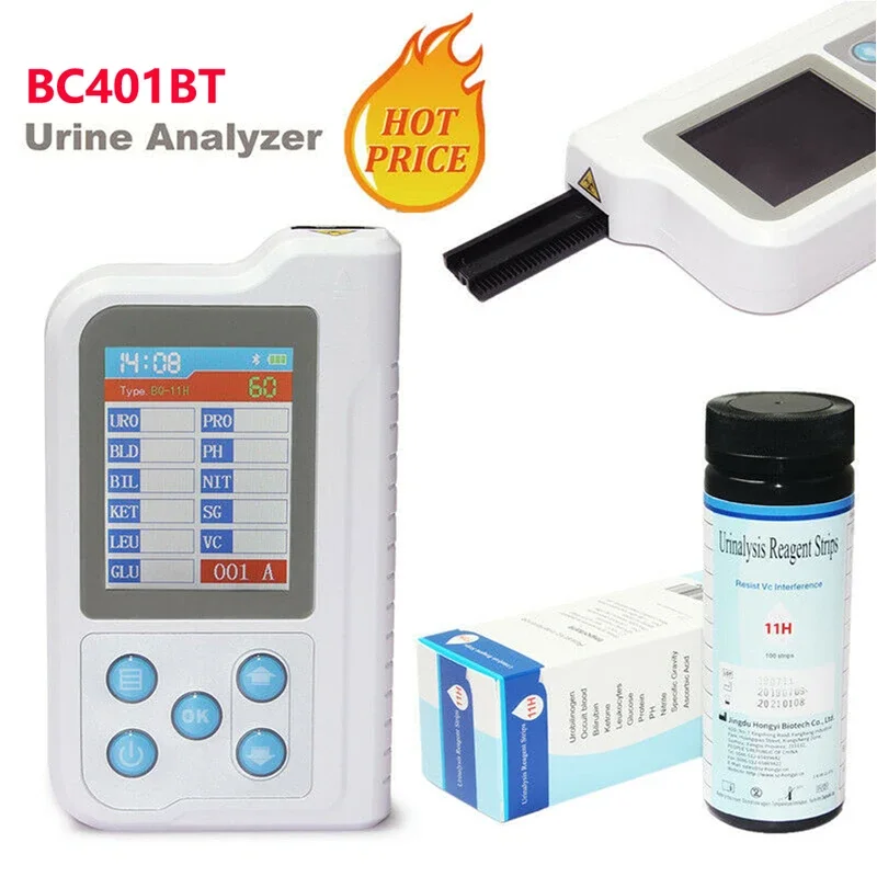BC401BT Bluetooth цифровой анализатор мочи 11 параметров с 100 шт. тестовой лентой с высоким освещением и белым светодиодом