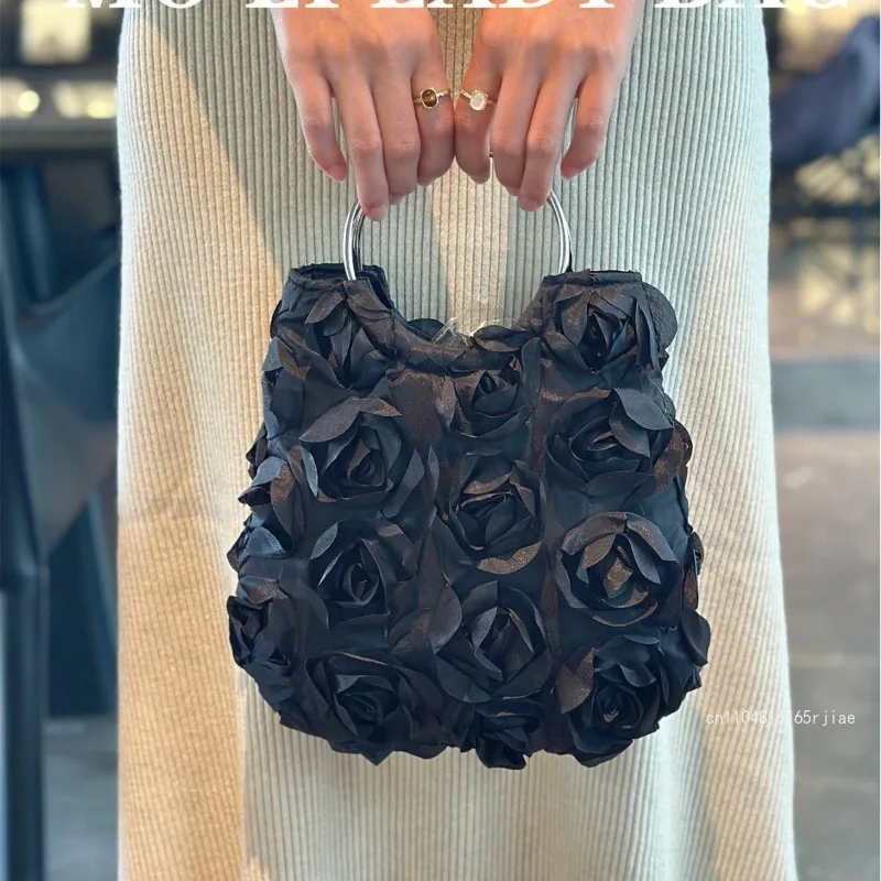 New Women's Handbag New Chinese Rose Shaped Dining Bag High-end Banquet Cheongsam Dress Accessories Ethnic Style Storage Bag