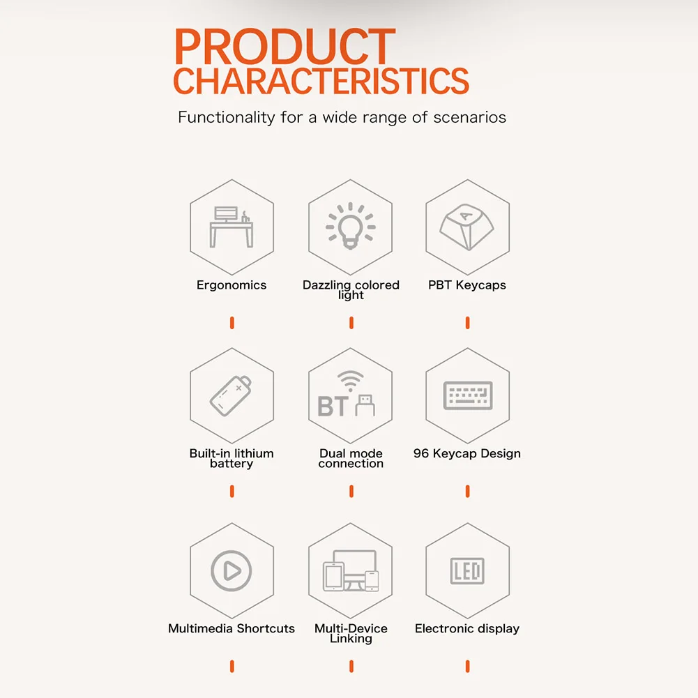 Dual Mode Gaming Keyboard, Luz Colorida, RGB Backlit, Computador, Jogos e Trabalho, Bluetooth 5.0, 2.4G