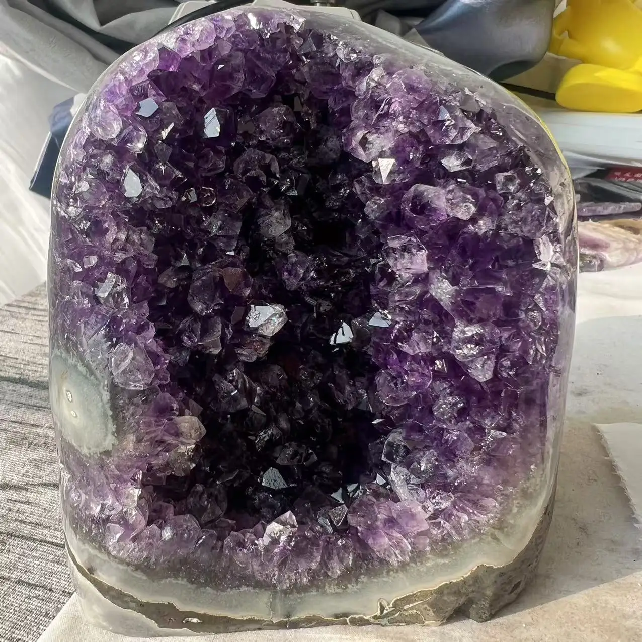 2131g 13cm  Natural Uruguay Dream Amethyst Calcite Quartz Crystal