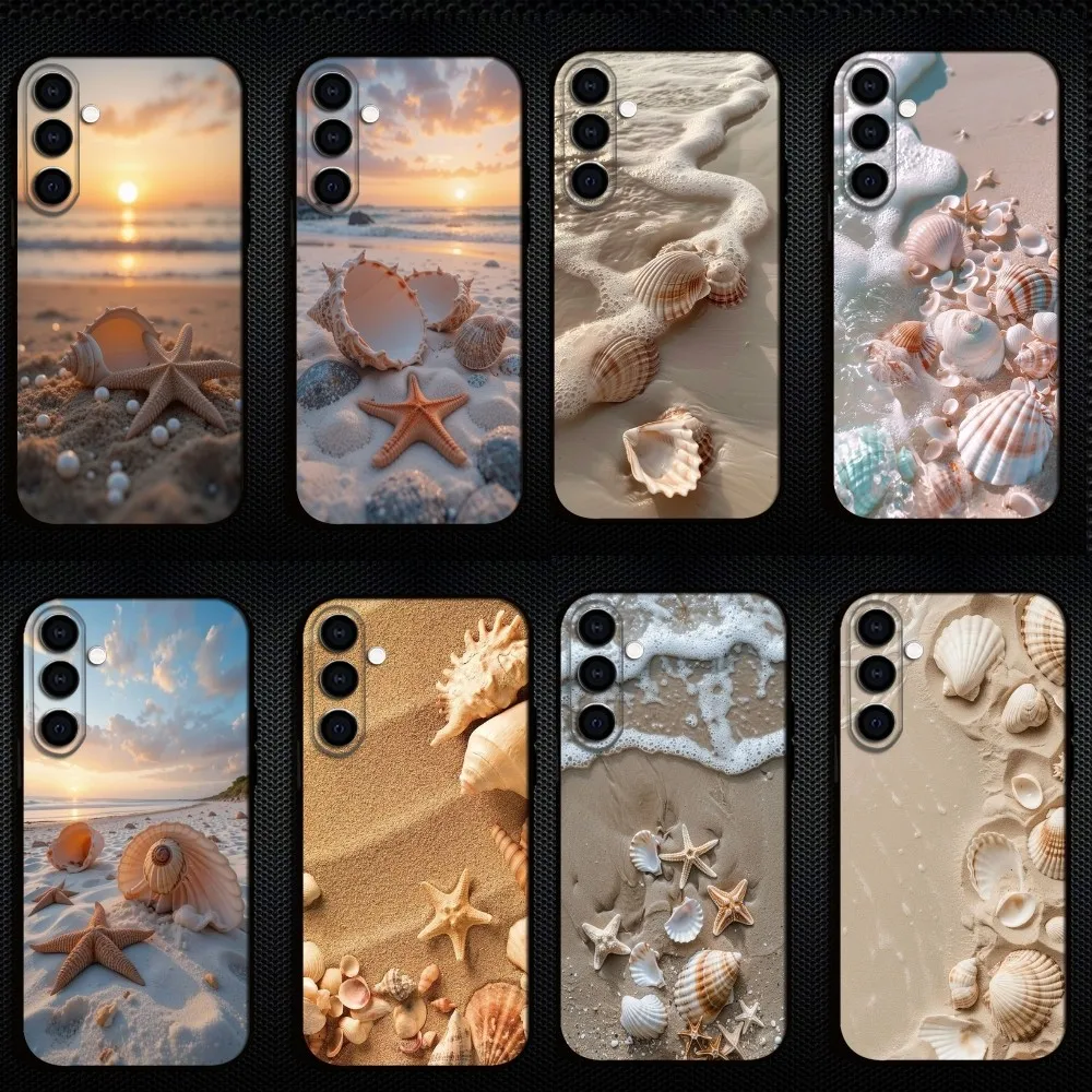 

sea shell Phone Case For Samsung Galaxy A73/A72/A71/A70/A53/A52/A51/Others Soft Black Shell