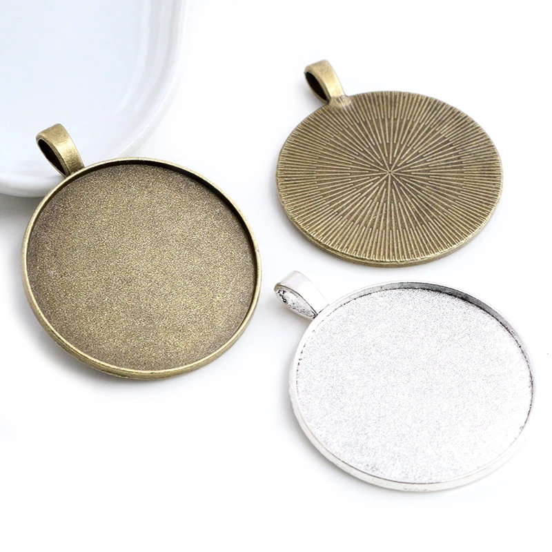 5 sztuk/partia 35mm wewnętrzna rozmiar antyczny brąz i srebro kolory plated zapięcie styl Cabochon baza ustawienie Charms wisiorek