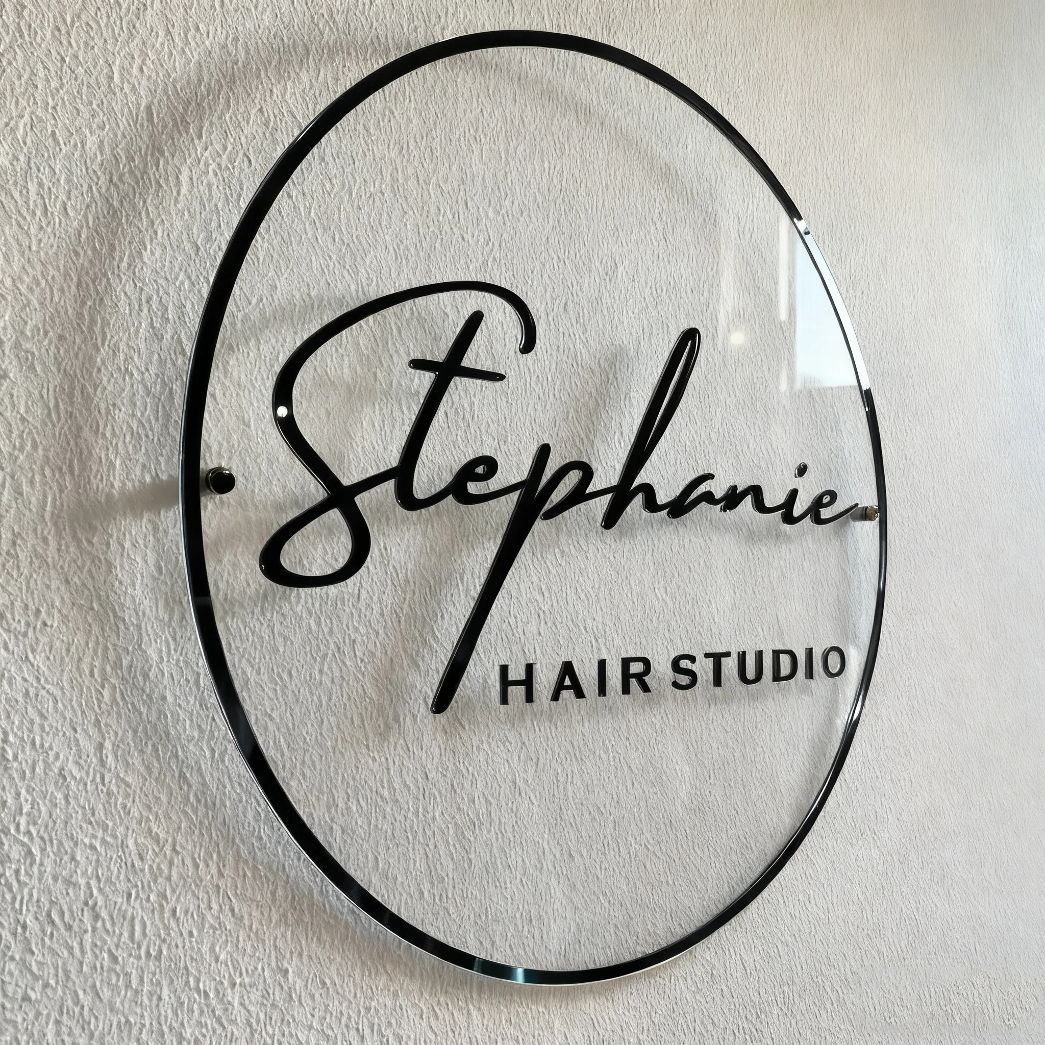

Custom Logo Wall Sign 3D Round Acrylic Sign Logo Personalized Logo for Beauty Salon ,Office ,Store Signage Wall Decorations