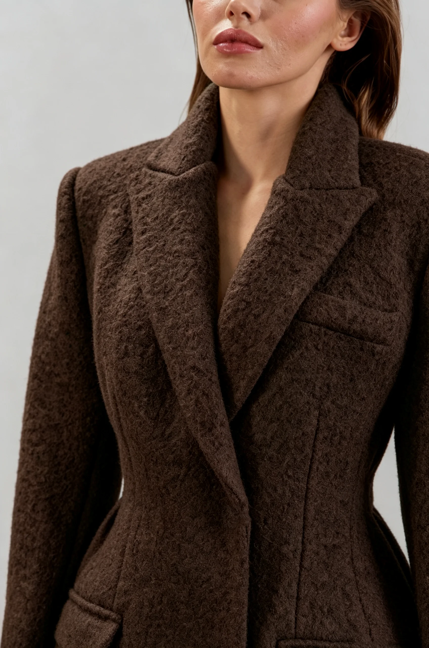 Women Boucle Wool Blend Short  - Wool Blend Coat 评论和价格