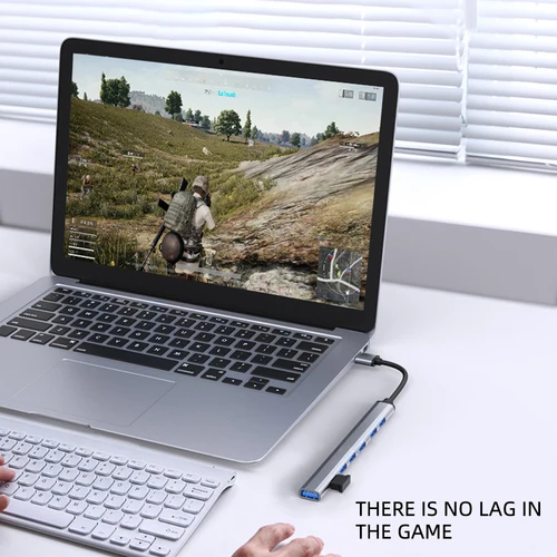 Imagen 2 del producto Estación de acoplamiento USB C 7 en 1, adaptador HUB USB 3,0 tipo C, divisor USB C de alta velocidad de 5Gbps, adaptador OTG para PC, portátil, Macbook