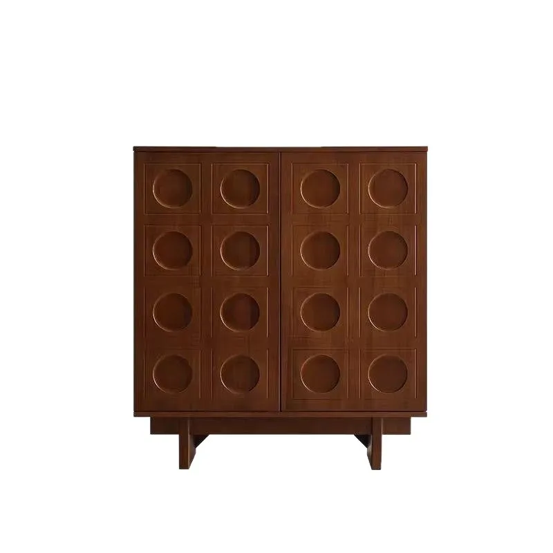 LTT light luxury solid wood locker living room home retro bedroom bedside cabinet multi-layer storage