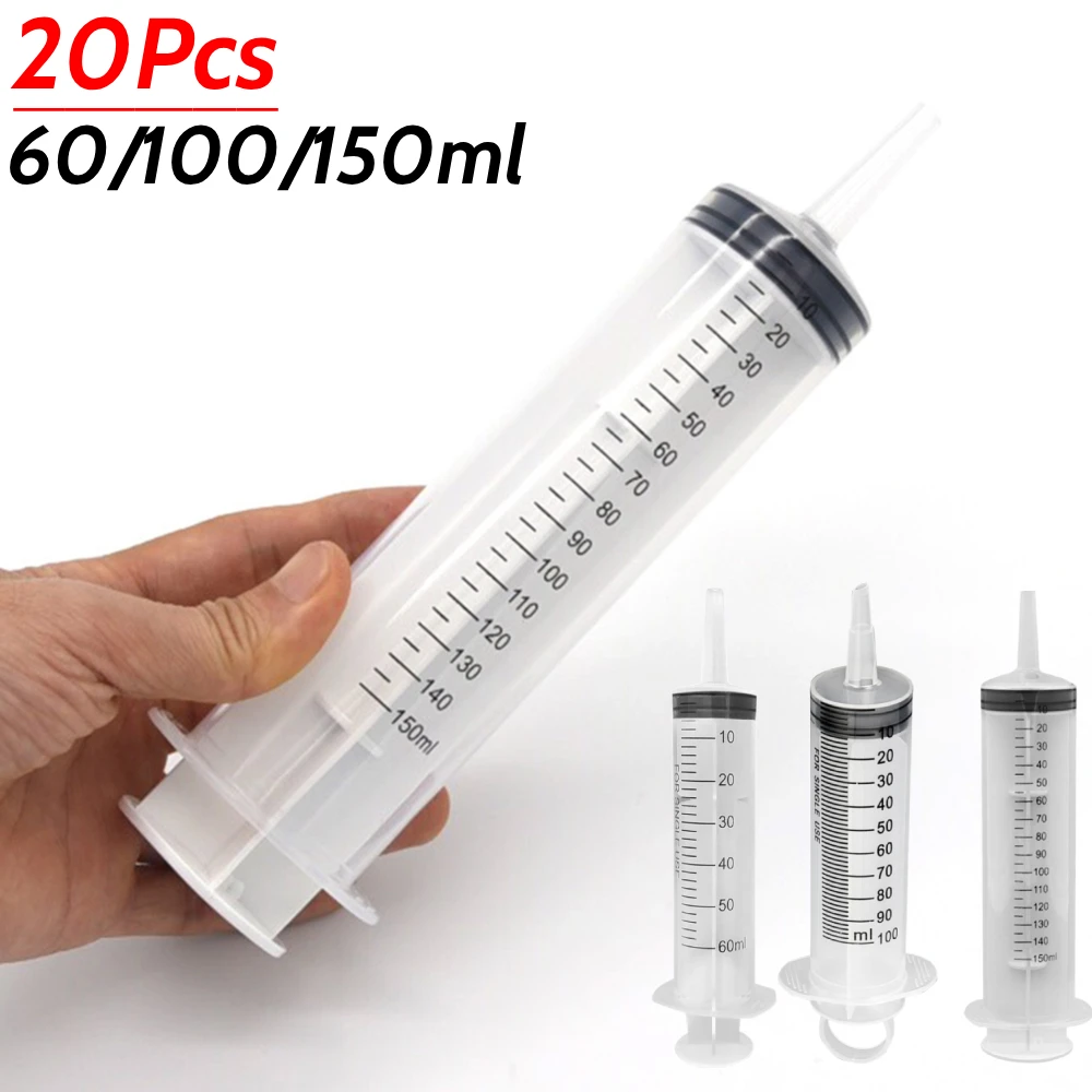 60/100/150ml Plastic Bulk Needle-Free Disposable Syringes Syringes Without Needle Syringe Glue Pet Feeding Needle Kitchen Tools