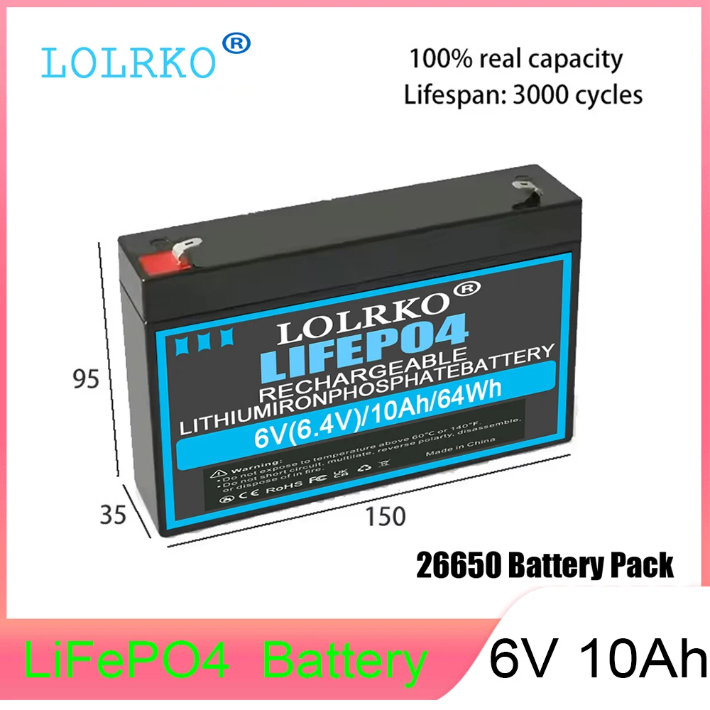 New 6V 15Ah Rechargeable Battery For Children's Electric Vehicles Toy Cars Motorcycles Baby Strollers Battery 8Ah 10Ah 15Ah 20Ah