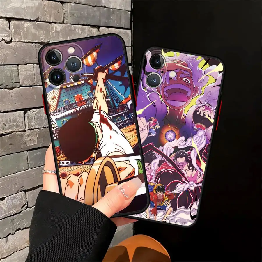 Funda para iPhone XS 12 17 Air 15 Plus 16e 13 Mini 11 17 16 Pro Max 14 Funda trasera para teléfono de una pieza Luffy avanzado