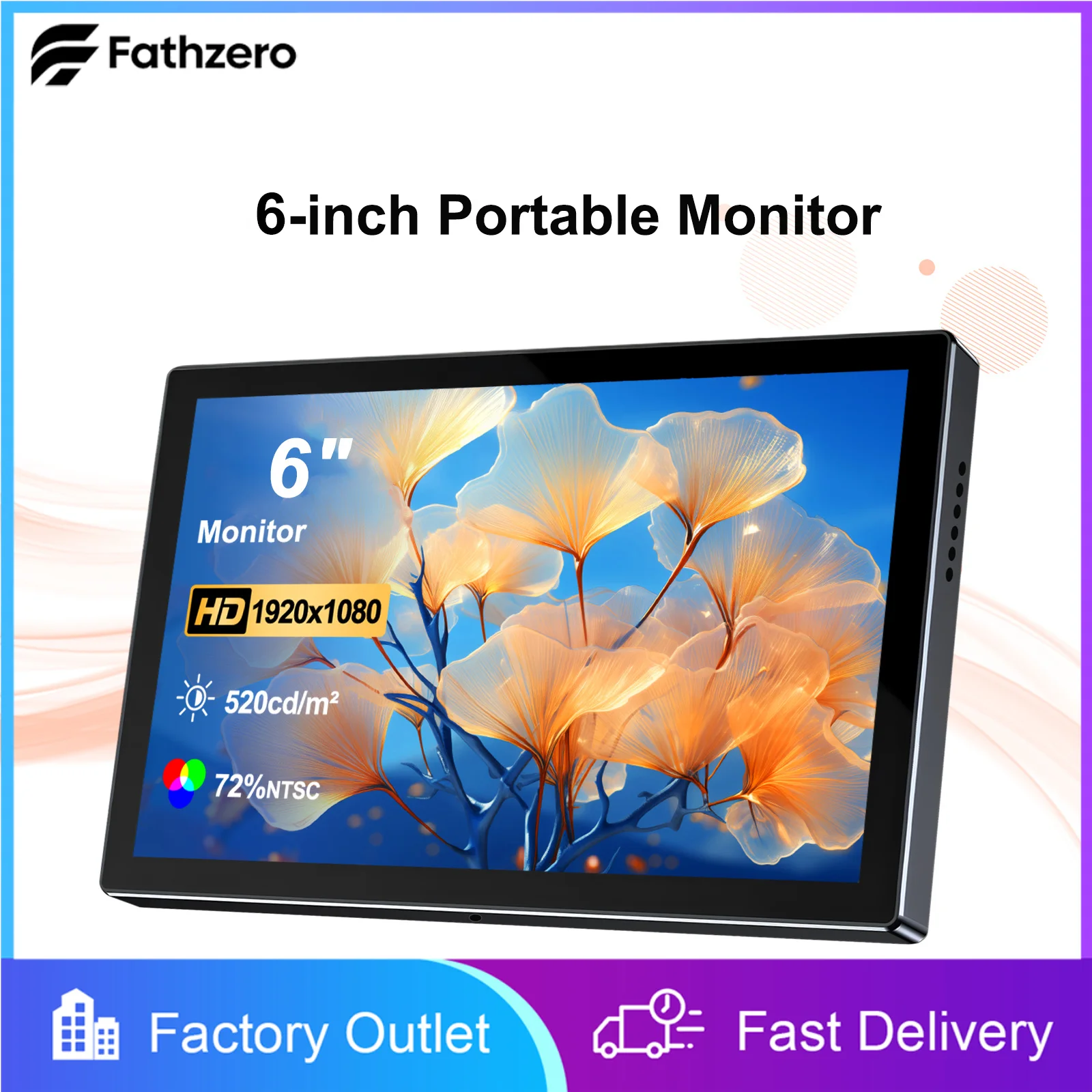 

FHD 6 Inch Portable Secondary Screen 1920x1080P Brightness 520CD IPS Display Screen Suitable For Device Monitoring Mini Screen