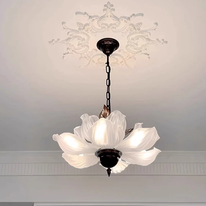 

Vintage bedroom chandelier medieval wabi wind study dining room flower chandelier living room lamp