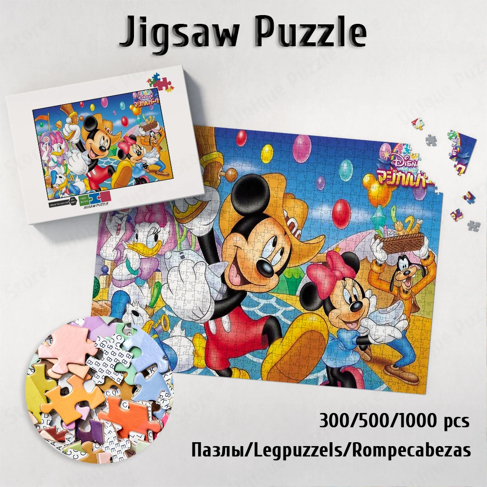 

Disney Donald Duck Daisy Duck Jigsaw Puzzles Mickey Minnie Games and Puzzle Classic Cartoon Educational Diy Toys for Kids Adults