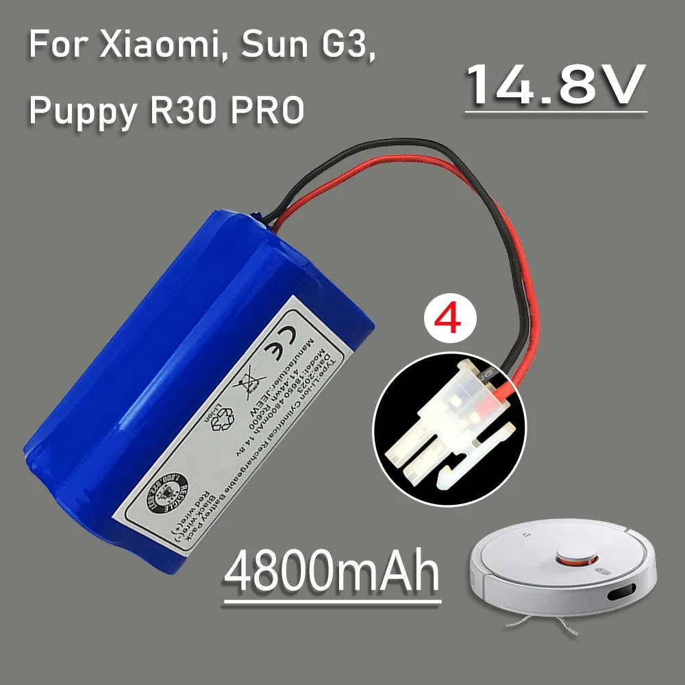 

New 14.8V Li-ion 4800mAh battery For Xiaomi G1, Big Bear X3, and Little Dog R30proR35 Karina F1 intelligent mop sweeper