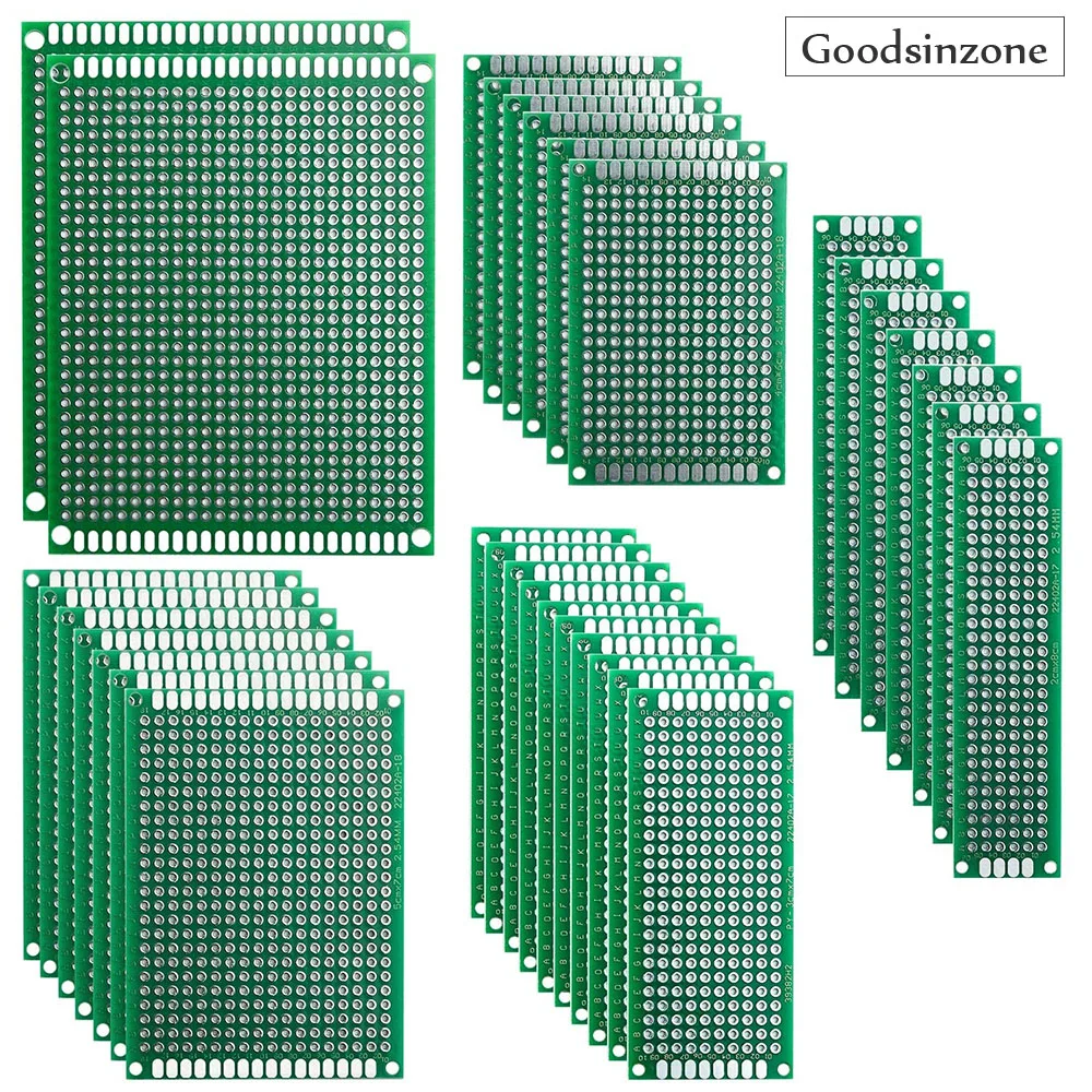 32 Pcs Double Sided PCB Board Prototype Kit for DIY Soldering with 5 Sizes Compatible with Arduino Kits Raspberry Pi