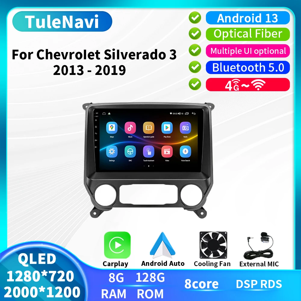 Android Car Multimedia Radio for Chevrolet Silverado 3 GMTK2 2013 2014 2015 2016 2017 2018 2019 Dash Cam Rearview Camera Carplay