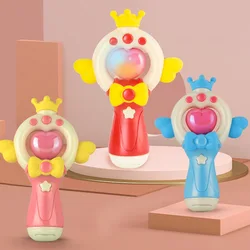 Varita mágica de princesa para niñas, varita de hadas de proyección de luz de música eléctrica, accesorios de Cosplay para niños, juguetes de regalo