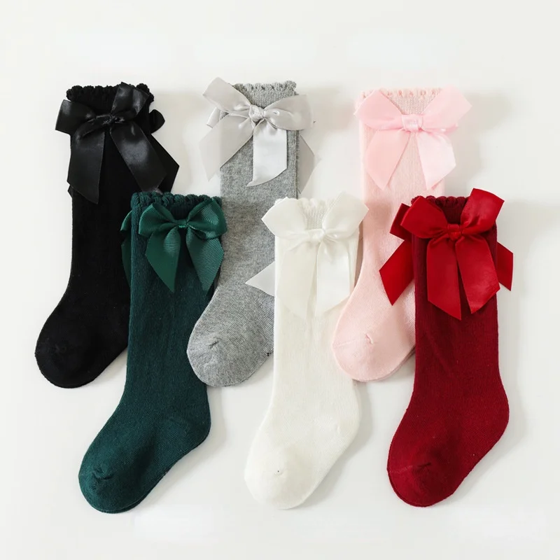 Baby Socks Big Bow Girls Student Princess Socks Children Kids Boys Cotton Toddler Stockings Infant Accessories Newborn Clothes