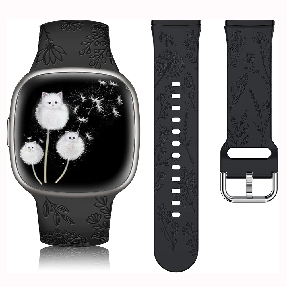 Flower Pattern Sports Silicone Strap For Fitbit Versa 4 3 Women Men Soft Watch Band Loop For Fitbit Sense 2 Bracelet