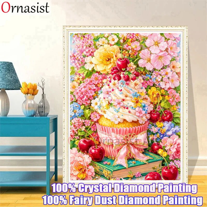 Dessert 100% Full Fairy Dust Drills Diamond Painting Kit Cake New Arrival 5D DIY Square Crystal Mosaic Art Flower Handmade Gift