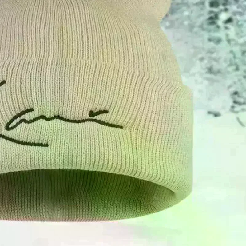 قبعة كارل كاني الرجعية المطرزة محبوك للرجال والنساء الشتاء الدفء مقنعين محبوك قبعة