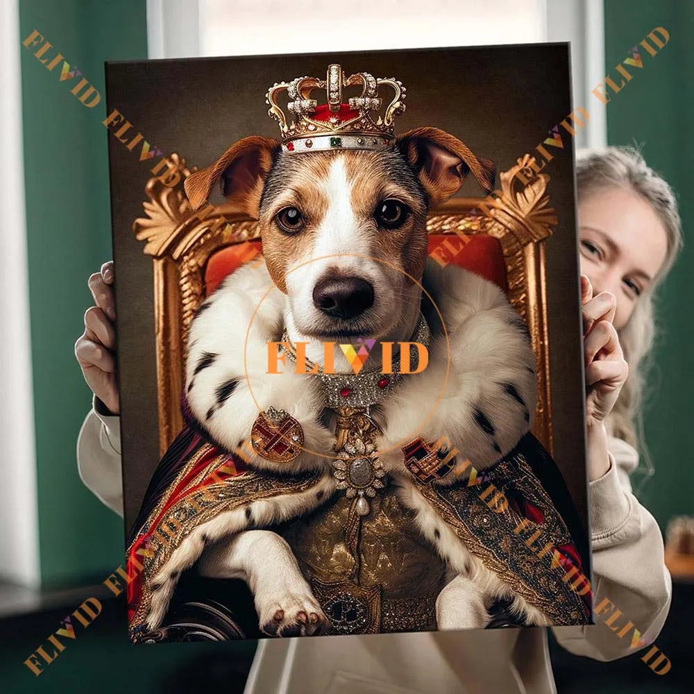 

Custom Royal Dog King General Portrait Cat Queen Poster Wall Art Canvas Painting Wall Pictures For Living Room Decor Unframed