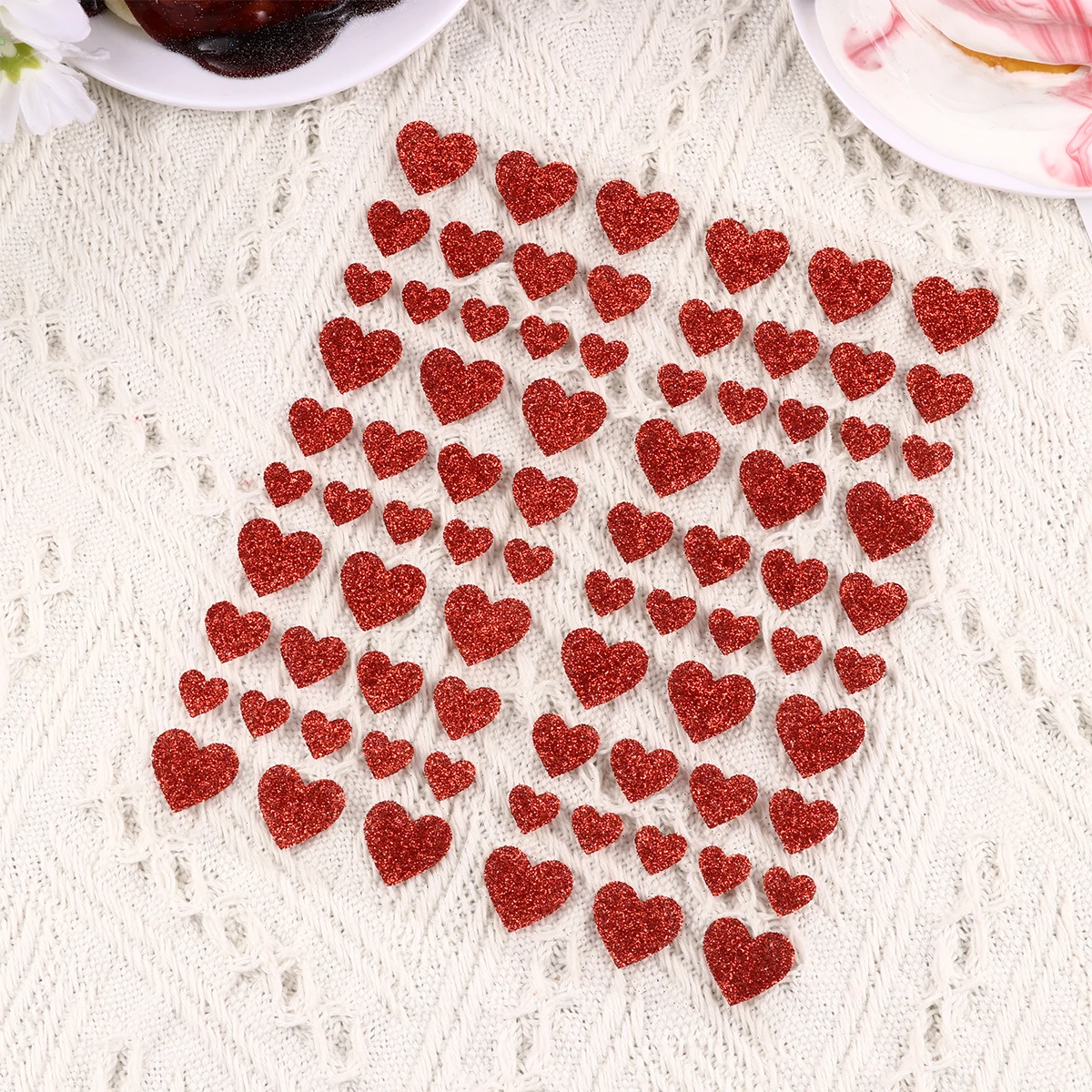 

3 Sheets Love Heart Sticker Glitter Design for Scrapbook Diary Decoration Sparkly Detail Fashionable Decal Cute Stationery Gift