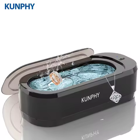 KUNPHY Ultrasonic Jewelry Cleaner 12oz 46KHz Professional Sonic Cleaner with One-Touch Operation Sonic Cleaner for Rings Glasses