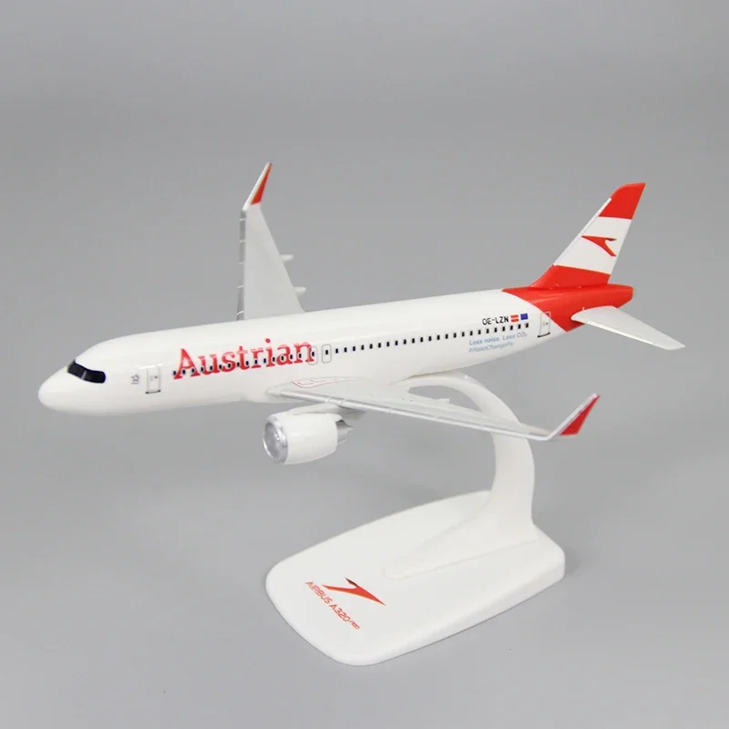 새로운 1:200 규모 유럽 A320neo 오스트리아 비행기 항공기 비행기 W 기본 ABS 플라스틱 조립 모델 장난감 컬렉션 디스플레이 선물