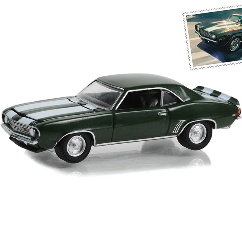 

GreenLight 1:64 1969, имитация микромодели автомобиля из сплава, коллекция украшений, игрушечный автомобиль в подарок