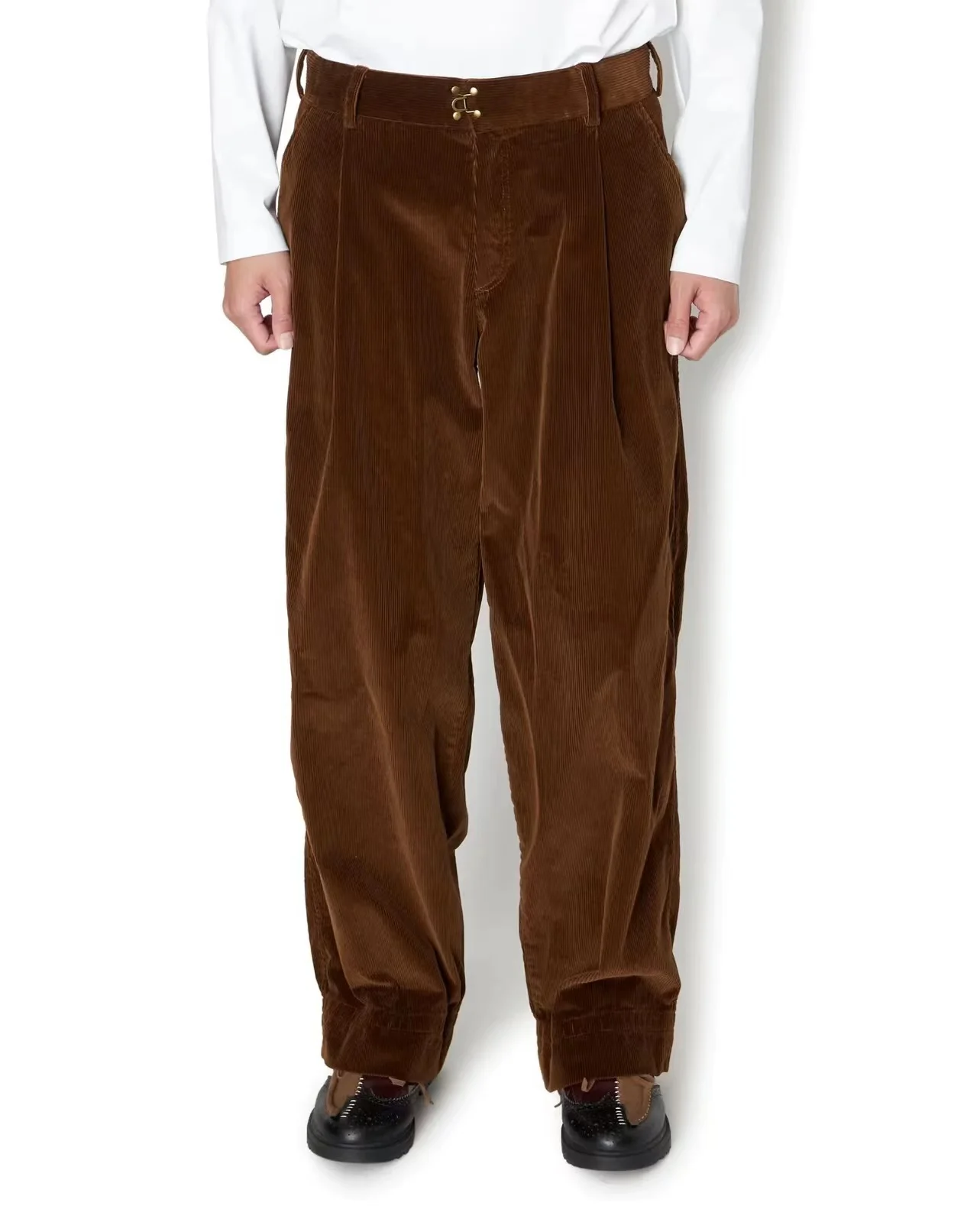 

22AW KOLOR Abe Brown Color Casual Trendy Men and Women's Same Cotton Corduroy Pants New Arrival