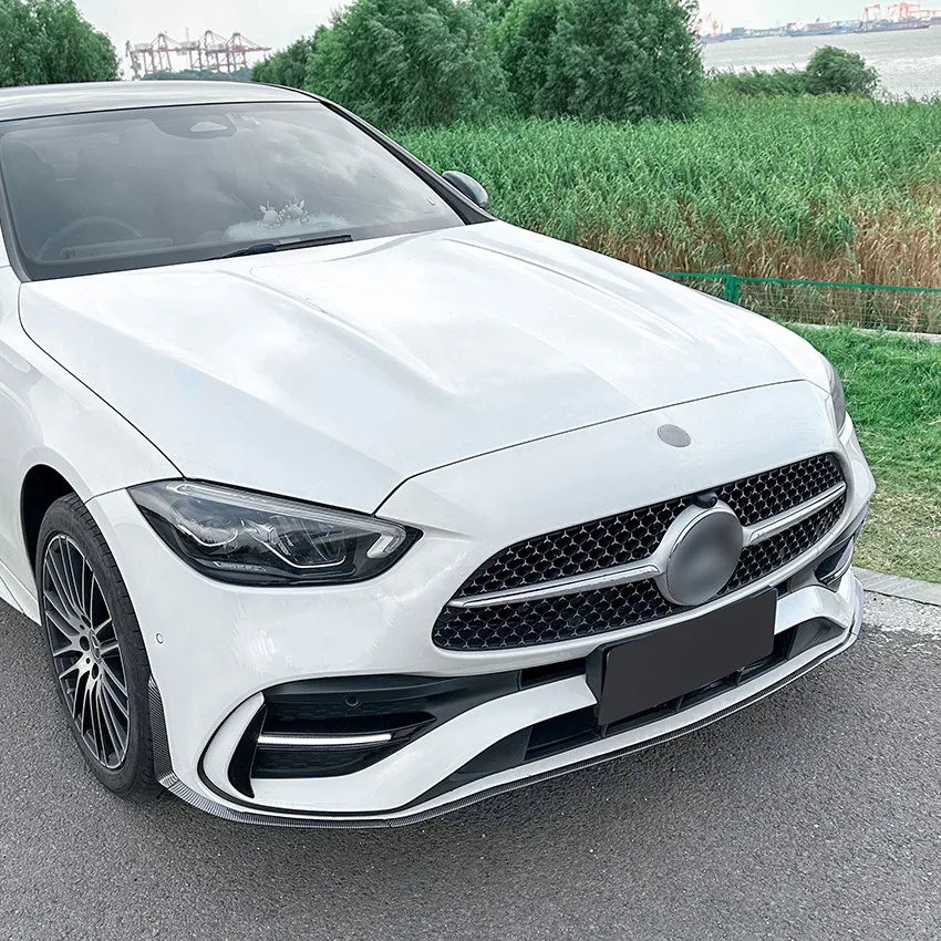 

For Mercedes-Benz C-Class W206 S206 C200 C260 C43 AMG 2022 + three-section front lip air knife wrap corner modified spoiler