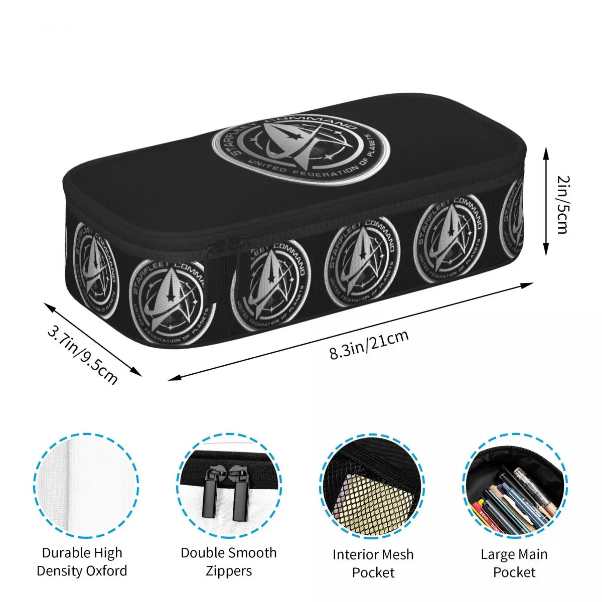 Star Treks Science Fiction TV Series Pencil Cases Pencil Pouch Storage Stationery Supplies Big Capacity Pen Box Pencil Bag