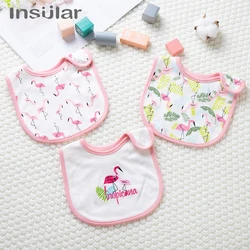 Insular-Baberos de algodón para bebé, Bandanna, Babador infantil, toalla de Saliva, bufanda para recién nacido, niñas y niños, 3 piezas por juego