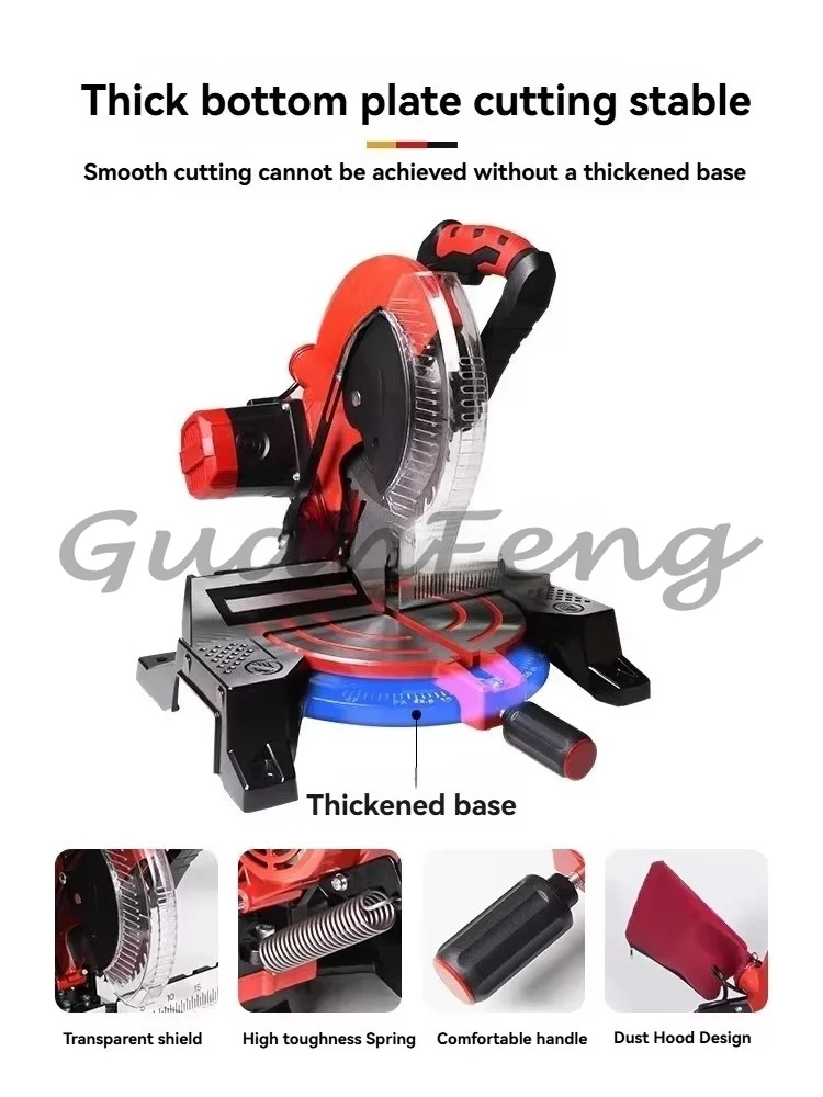 10 Inch Electric Miter Saw, 45° High Precision Circular Saw for Woodworking & Aluminum Cutting