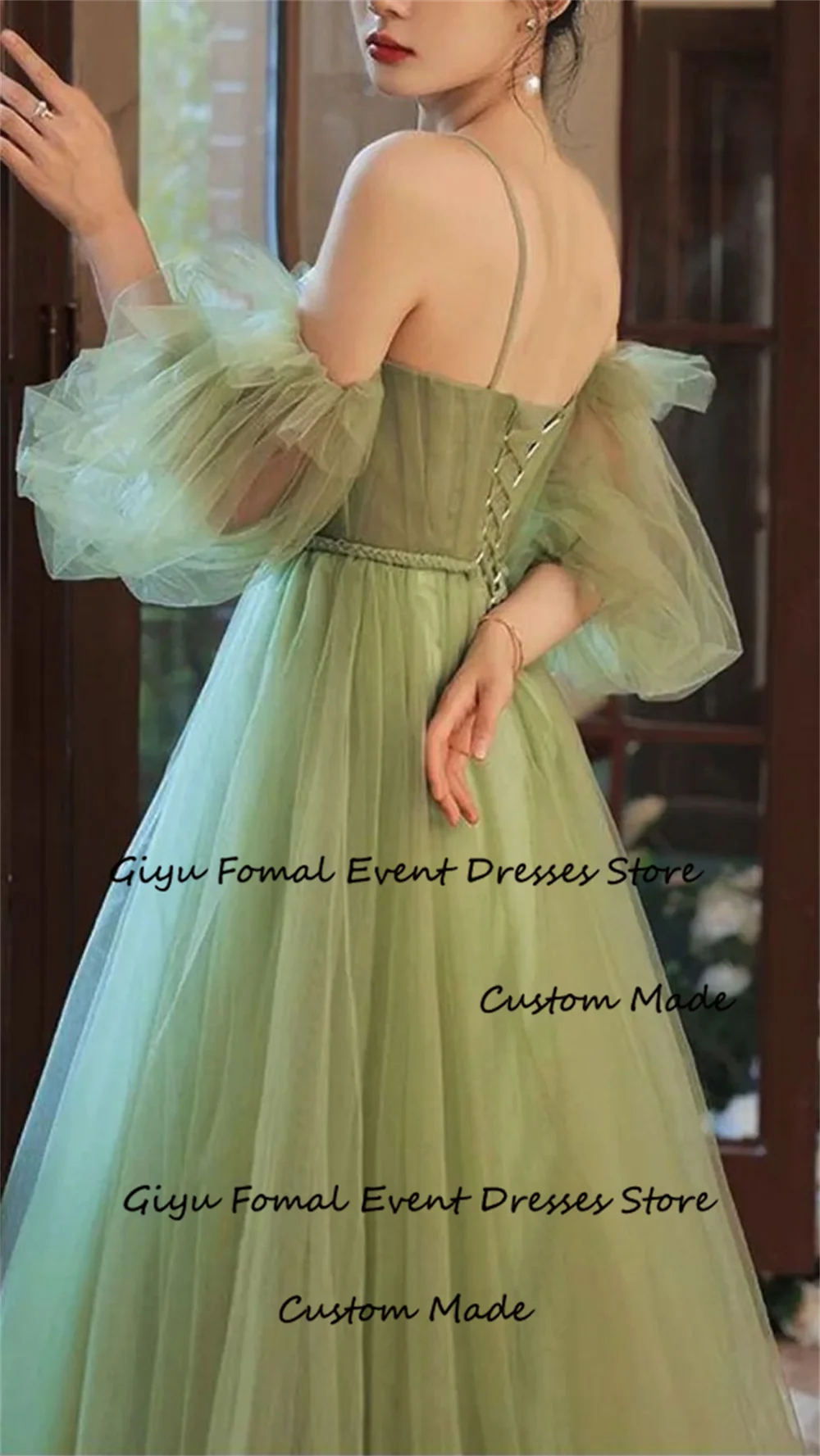 Giyu Fairy 3D Followers Korea Wedding Dress Photoshoot Beading Sweetheart Collar Floor-Length Evening Gown Dress