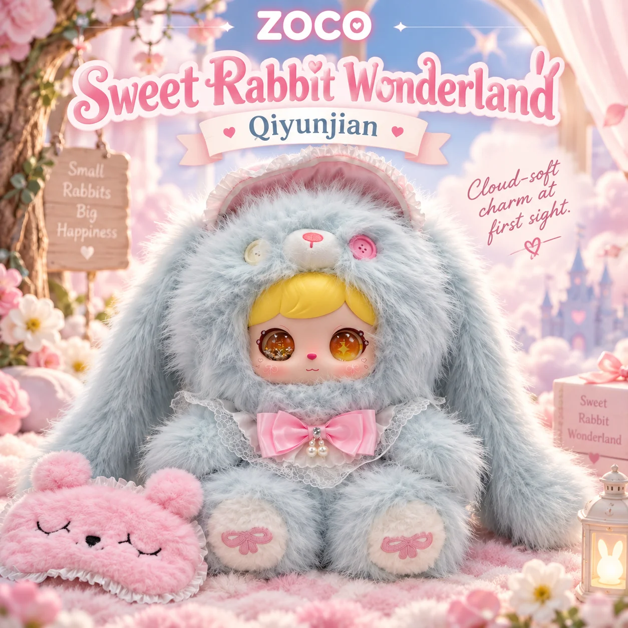ZOCO Kawaii Fluffy Plush Doll Cute Soft Character Collectible Toy For Bedroom Shelf Desk Decoration Birthday Holiday Gift