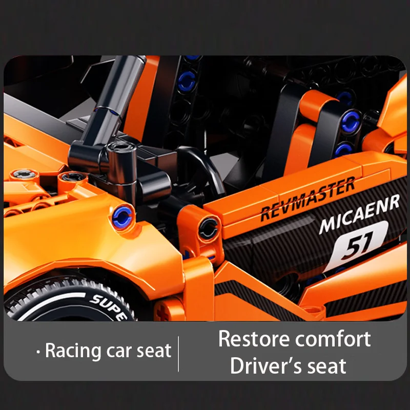 Novo diy 1200 pçs + rs12 conjunto de blocos de construção de carro esportivo escala 1:14 kit modelo carro de corrida para crianças menino adulto veículo de corrida brinquedo presentes