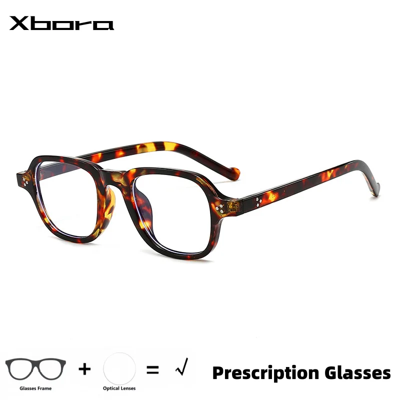 XBORA New TR90 Square Pilot Frame Retro Fashion Exquisite Elegant Daily Casual High Quality Optical Prescription Glasses MJ3988