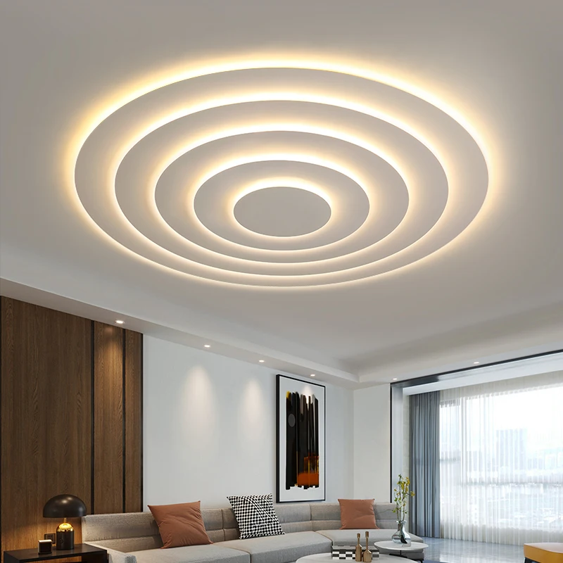 Nordic Corrugated Bedroom Chandeliers Modern Atmosphere Flush Mount Ceiling Light Designer Funiture Living Room Terrace Lamp