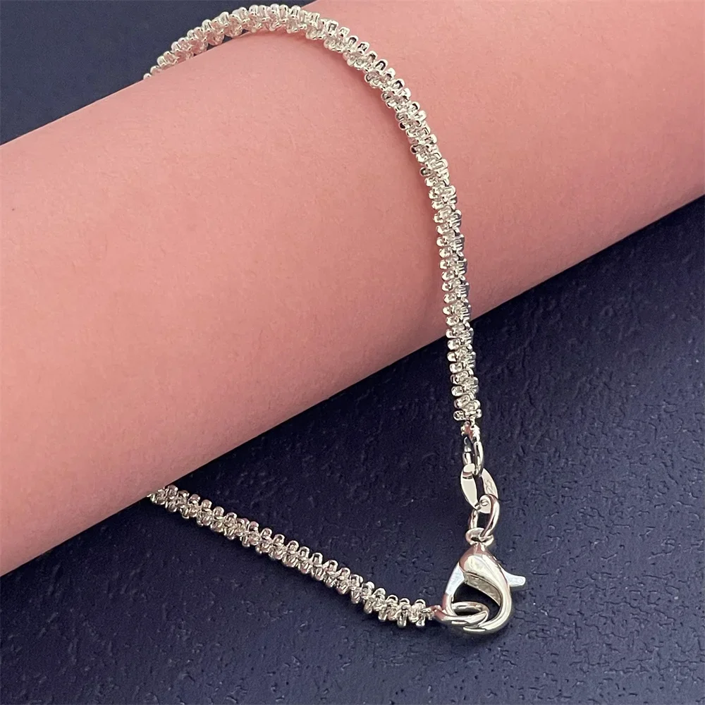 925 Sterling Silver Bracelet Sparkling Exquisite Women Fashion Wedding Party Gift Jewelry