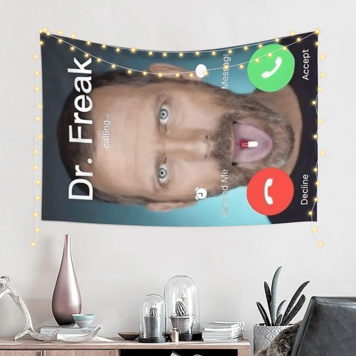 Dr Gregory House Md Funny Meme Tapestry Hanging Retro Art Tapestries Bedroom Living Room Dorm Background Cloth Wall Decoration