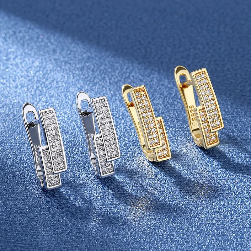 925 Sterling Silver Zirconia Small Hoop Earring For Girls Child Wome Beautiful Aros Huggies Earring Jewelry